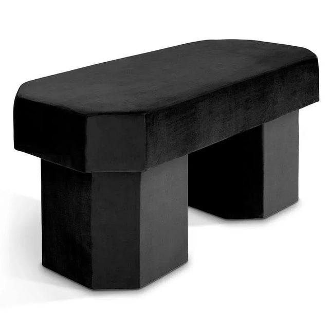 Viva black bench by houtique dimensions: d 100 x w 45 x h 48 cm materials: velvet, upholstery, wood also available in...