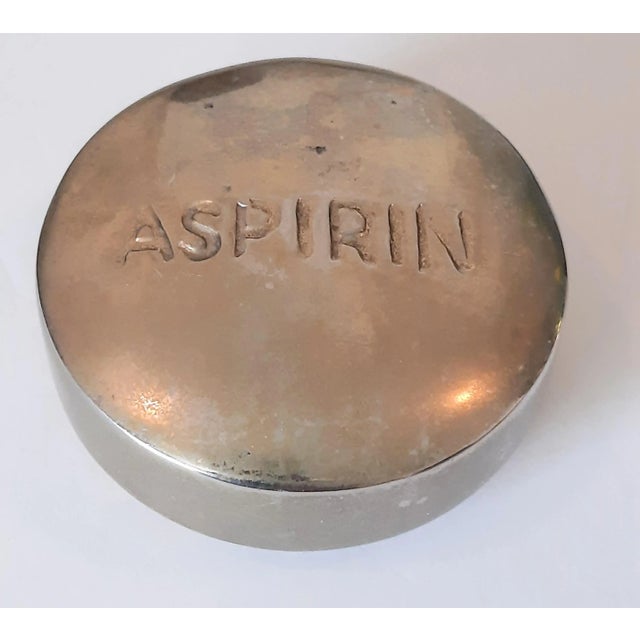 Old Ny Brass Aspirin Paperweight Mid Century For Sale - Image 4 of 5
