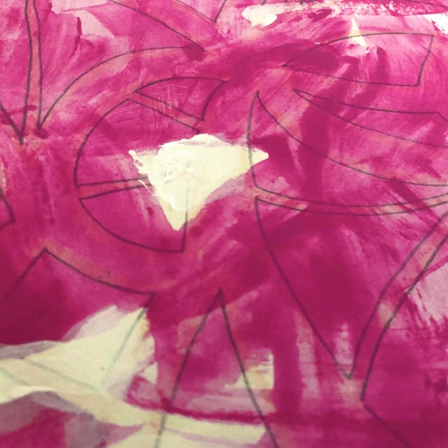 Contemporary Abstract Painting in Paper by CL Auker, Pink and White Abstract For Sale - Image 4 of 5