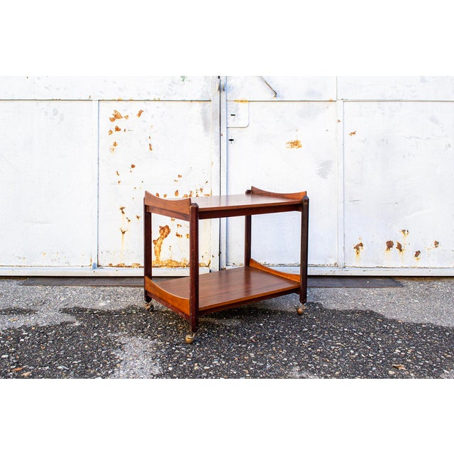 Wood Wooden Trolley with Shelves attributed to Dino Cavalli for Ditta Tredici, Pavia, 1960s For Sale - Image 7 of 7