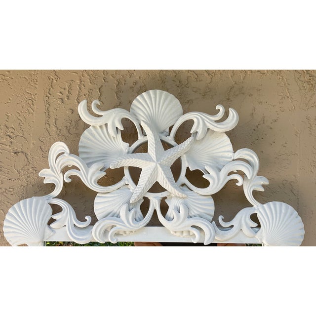 2010s Vintage Coastal Cast Iron Shell & Starfish Wall Mirror For Sale - Image 5 of 15