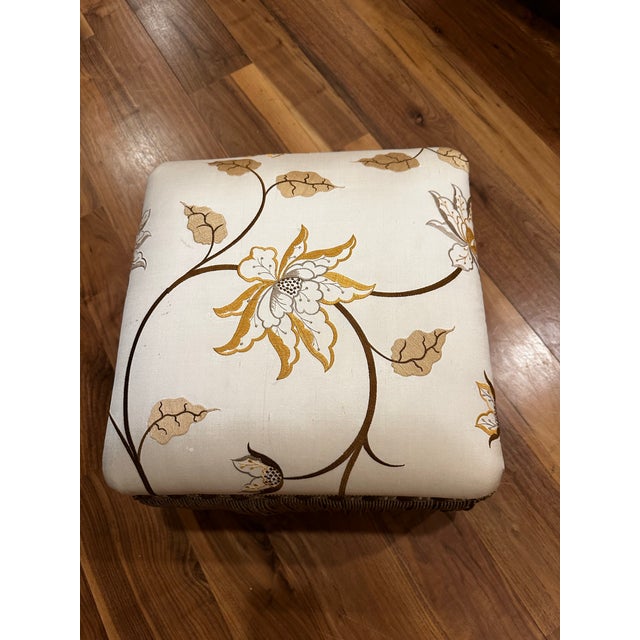 French Tassel-Fringed Footstool For Sale - Image 3 of 4