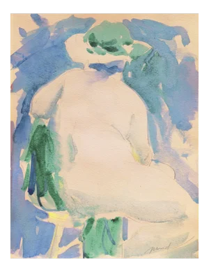'Nude in a Green Hat' by Marvin Mund, San Francisco Impressionist Figural, Legion of Honor