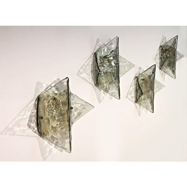 1970s Murano Glass LP253 Sconces by Carlo Nason for Mazzega, Italy, 1970s, Set of 4 For Sale - Image 5 of 8