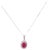 14Kt White Gold 18 Inches Necklace With Ruby and Diamonds For Sale - Image 4 of 10