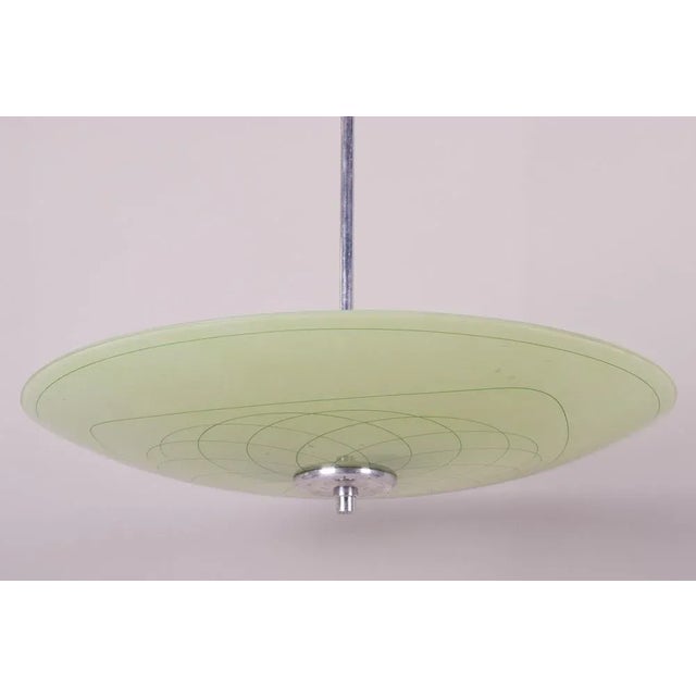 Glass & Chrome Hanging Light, 1950s For Sale - Image 10 of 12