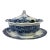 Antique Booths Canterbury Pattern Flow Blue Tureen With Tray Made in England - Circa 19th Century For Sale