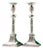 Silver Candlesticks with Reliefs and Fluting on Square Base in the D. José Style, Set of 2 For Sale
