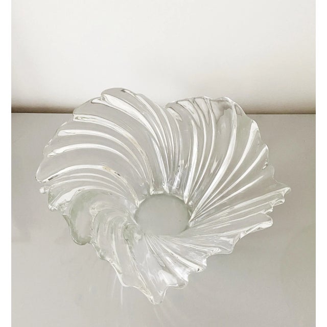 Glass Vintage Mikasa "Belle Epoque" Large Glass Sculptural Bowl For Sale - Image 7 of 11
