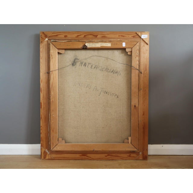 1955 Mid-Century Modern 'A Moment to Herself' Vintage Swedish Figurative Oil Painting, Framed For Sale - Image 12 of 12