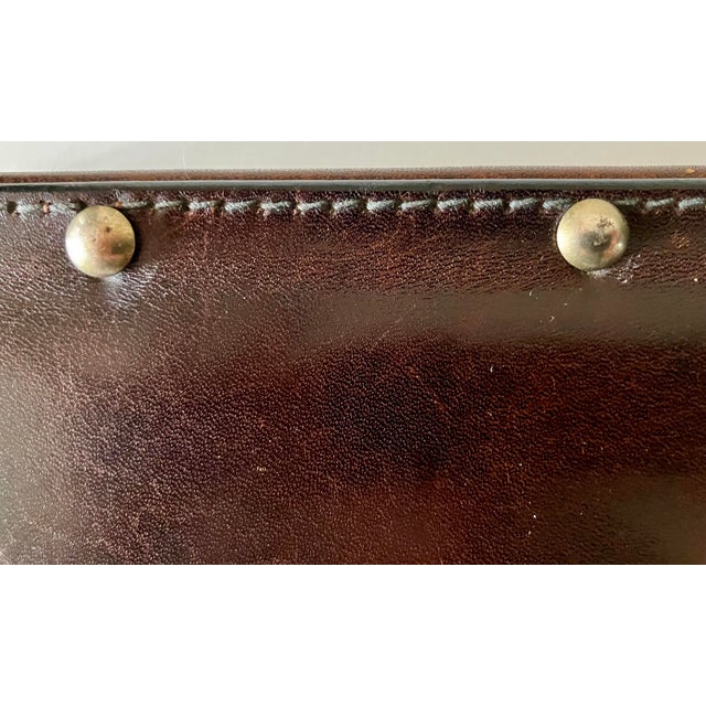 Vintage Italian Florentine Tooled Leather Valet Jewelry Box With Ornate Brass Feet For Sale - Image 12 of 18