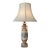 1940s Porcelain Floral and Gold Table Lamp With New Wiring For Sale