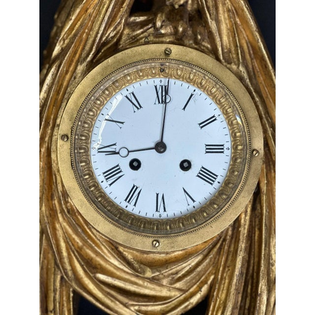 19th Century 19th Century Austrian Empire Gilt-Wood Wall Clock For Sale - Image 5 of 7