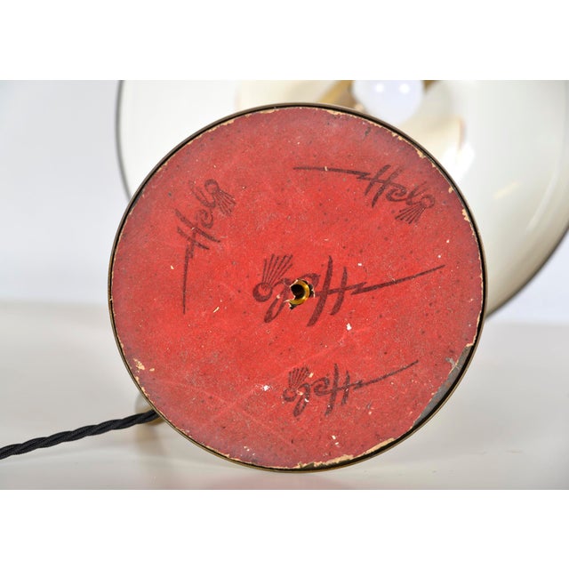 Red Mid-Century Modern Industrial Brass Enamel Table Lamp from Helo Leuchten, 1950s For Sale - Image 8 of 12