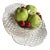 Vintage Italian Capodimonte Hand-Painted Ceramic Fruit Basket & Lattice Tray Set For Sale
