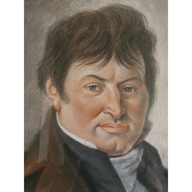 Traditional JANNIN, Portrait of a Gentleman, 1800s, Pastel For Sale - Image 3 of 9