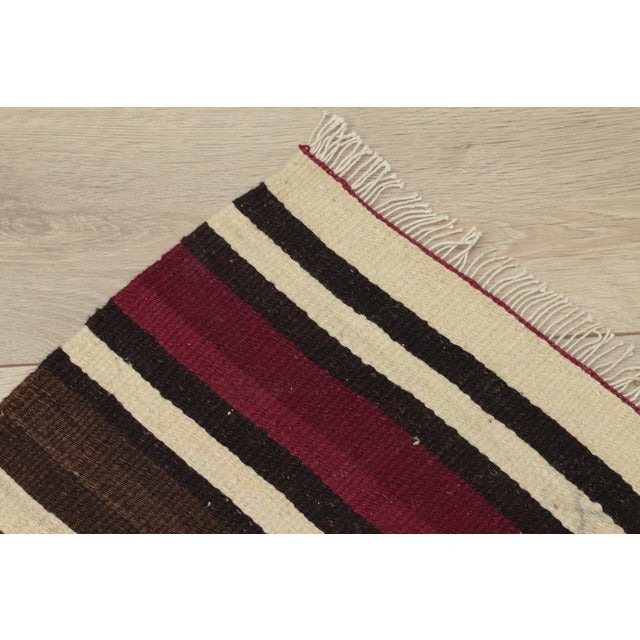 1960s 1960s Turkish Red Striped Kilim Runner Rug For Sale - Image 5 of 13