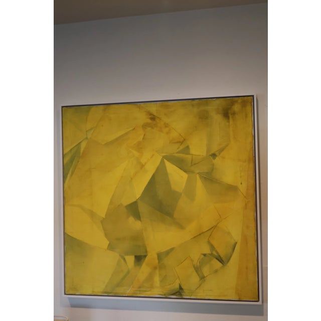 1960s Modernist Framed Abstract Oil Painting on Canvas For Sale - Image 4 of 5