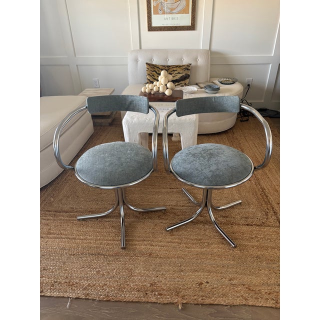Mid-Century Chrome Tubular Armchairs by Etowah Mfg, a Pair For Sale In Little Rock - Image 6 of 18