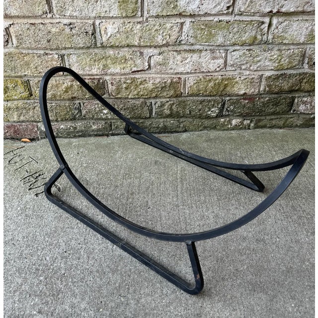 Vintage Rustic Wrought Iron Fire Place Log Holder For Sale - Image 4 of 9
