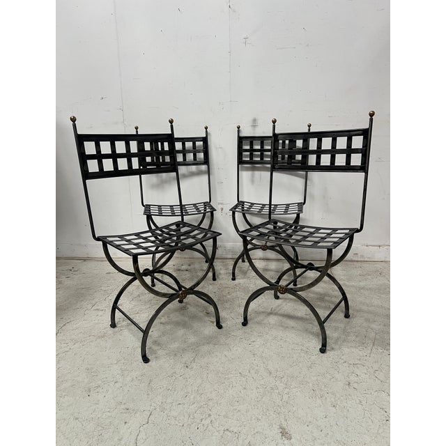 Veranda Chairs in Wrought Iron, Set of 4 For Sale - Image 6 of 16