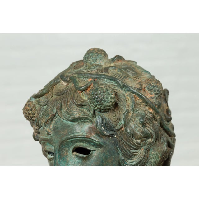 Metal Mid 20th Century Greco Roman Style Verde Bronze Nude Male Statue For Sale - Image 7 of 13