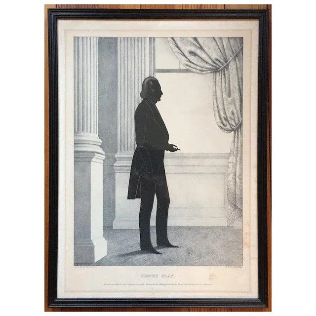 American William Brown Kellogg Framed Silhouette Print of Us Senator Henry Clay For Sale - Image 3 of 6