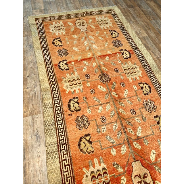Tribal Bellwether Rugs Antique Khotan Rug For Sale - Image 3 of 5