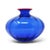 A stunning Murano glass vase by Venini, featuring luminous cobalt blue glass with a vibrant red rim. A bulbous, spherical...