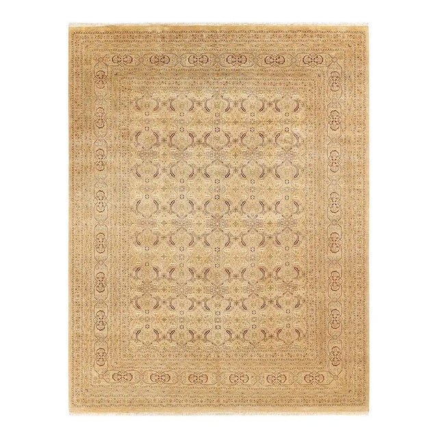 Mogul Collection Hand-Knotted Area Rug - Yellow 8' 3" x 10' 4" For Sale - Image 4 of 4