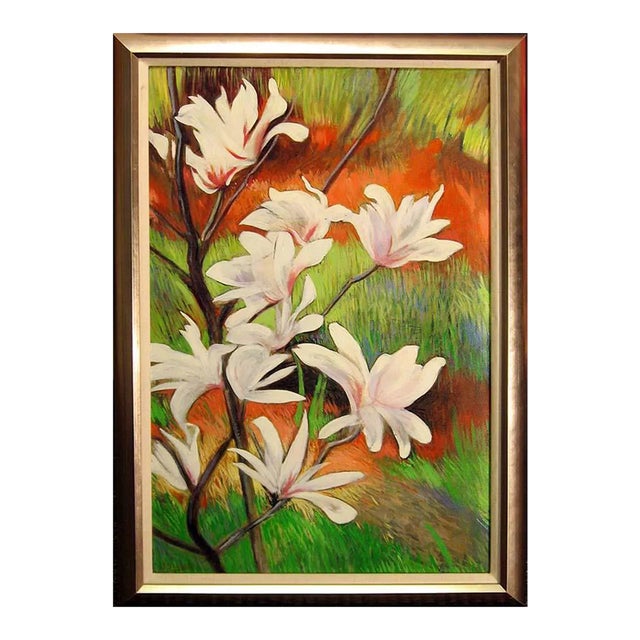 Oseph Santele Flowering Tree II Original Oil Painting of Flowers For Sale