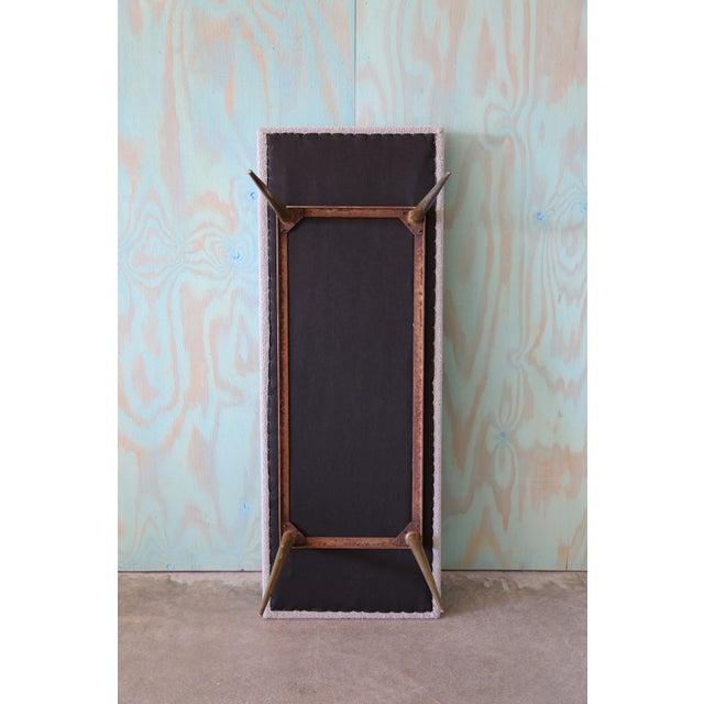 Metal 1950s Mid Century Modern Boucle and Brass Leg Mushroom Custom Bench For Sale - Image 7 of 10