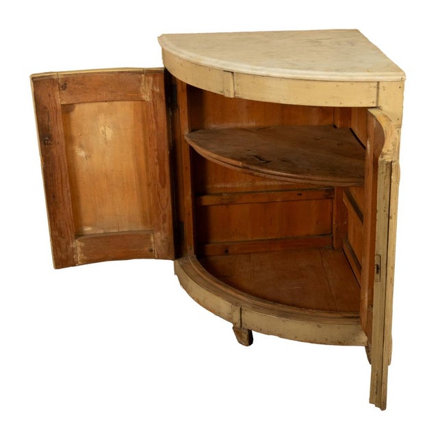 Late 18th Century Antique 18thC Swedish Painted Gustavian Marble Top Corner Cupboard Cabinet 1780 For Sale - Image 5 of 14