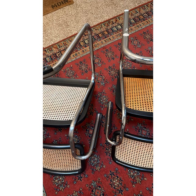Model S64 Dining Chair with Woven Cane and Black Wood Frame by Marcel Breuer for Thonet, 1999, Set of 4 For Sale - Image 16 of 18