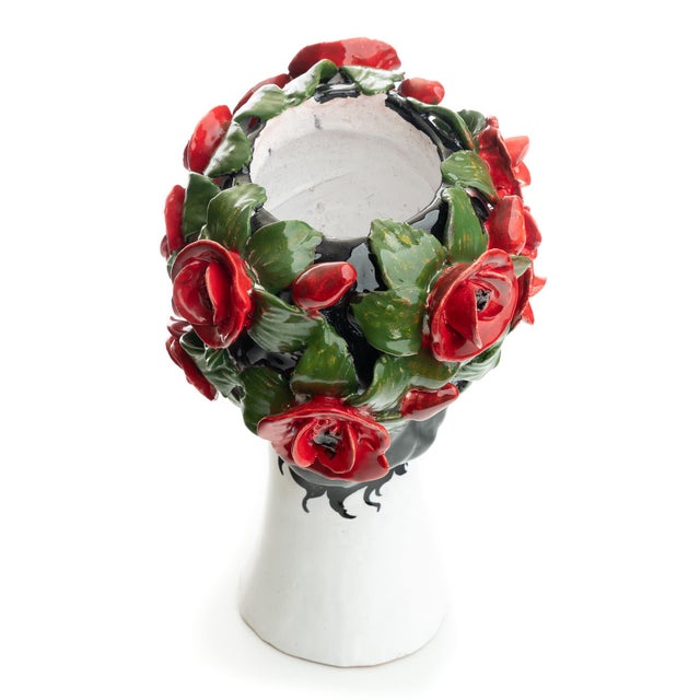 2020s Sculpture with Roses, Ceramiche D'arte Dolfi For Sale - Image 5 of 12