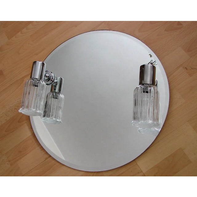 Metal Mirror with Sconces, 1980s For Sale - Image 7 of 8