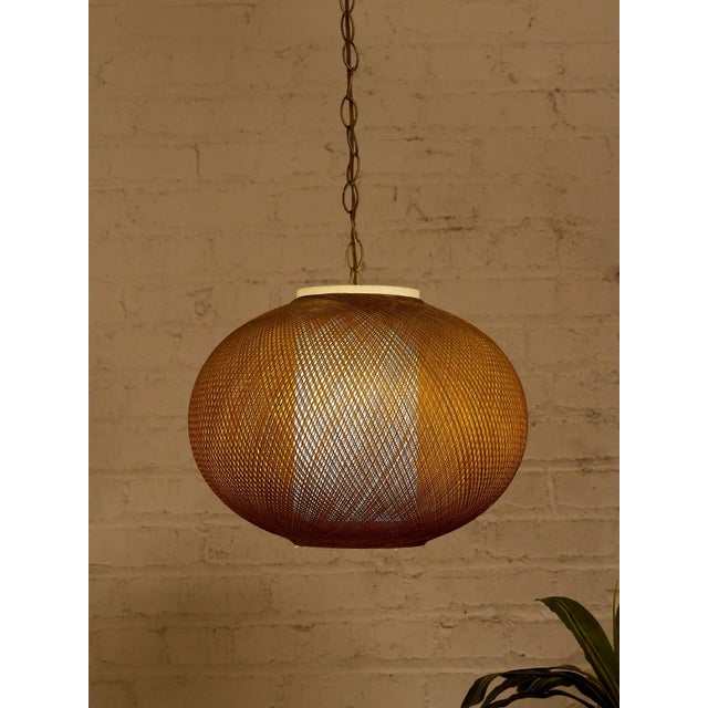 Vintage Woven Globe Pendant Light | Chairish