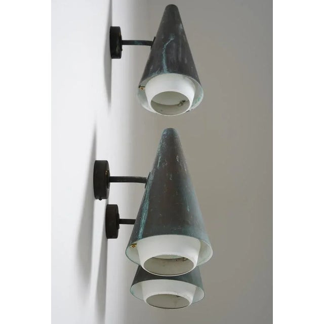 Copper Swedish Copper Outdoor Wall Lamps attributed to Hans-Agne Jakobsson, 1960s, Set of 3 For Sale - Image 8 of 13
