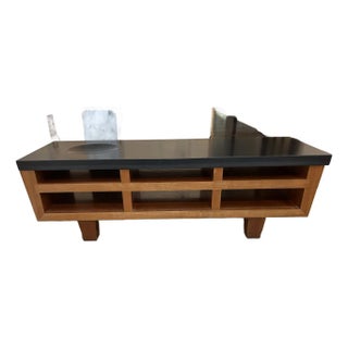 Hand Crafted Custom Wood & Stone Low Cocktail Table or Meditation Altar For Sale