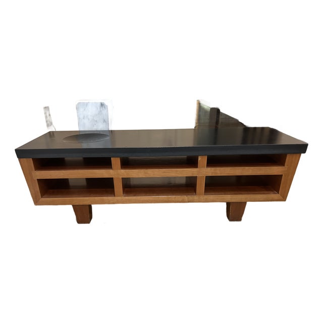 Hand Crafted Custom Wood & Stone Low Cocktail Table or Meditation Altar For Sale