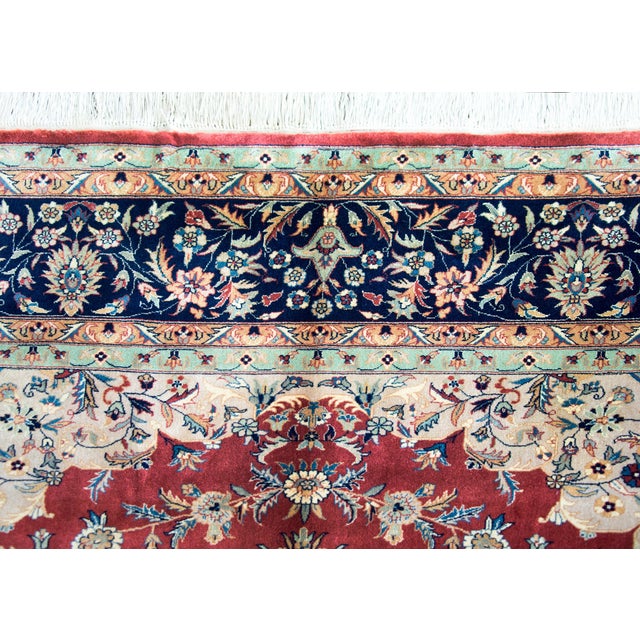 Late 20th Century Vintage Indian Tabriz-Style Rug For Sale - Image 5 of 15