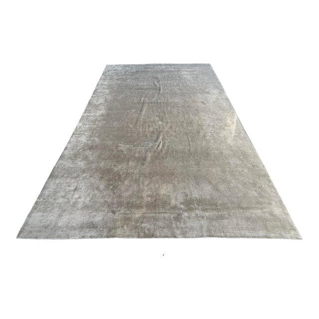 9ft X 12ft Ben Soliemani Cut Pile Silk Area Rug, Heather For Sale