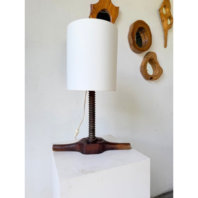 Metal Brutalist Handcrafted Table Lamp, 1950s For Sale - Image 7 of 18