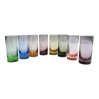Set of 8 Harry Gilbert Attributed Varied Color Shot Glasses, 1950's For Sale