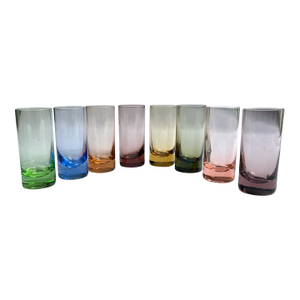 Set of 8 Harry Gilbert Attributed Varied Color Shot Glasses, 1950's