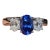 Gia Certified Natural 3.61cts VVS E Diamond Royal Blue Sapphire 950 Platinum 3 Stone Ring, Size 6.5 For Sale