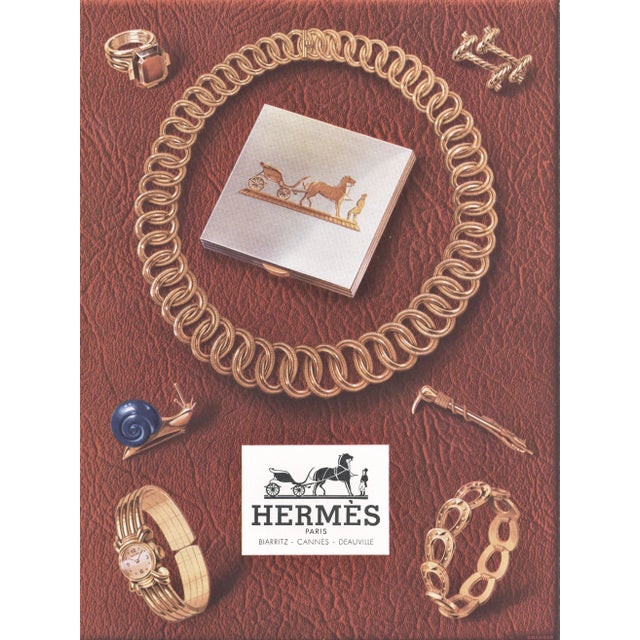 Copper Pair-Vintage Mid-Century Hermes Jewelry Advertising Prints, Matted For Sale - Image 8 of 9
