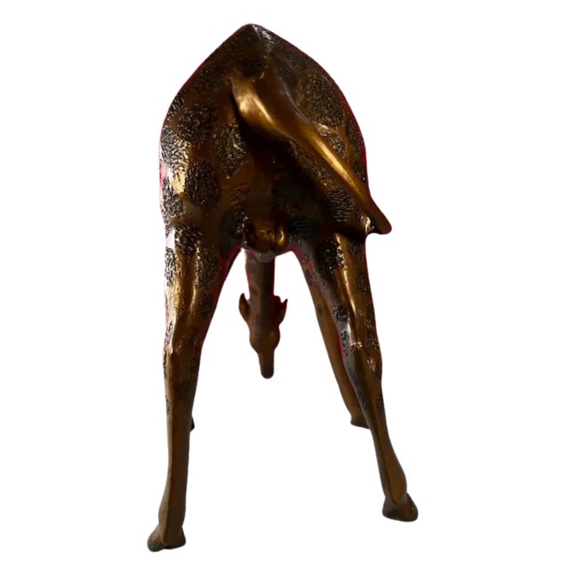 Vintage Bronze Giraffe Sculpture For Sale - Image 4 of 15