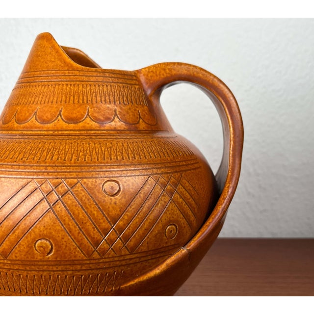 Mid-Century Modern German Studio Pottery Carafe Vase from Wilhelm Kagel, Partenkirchen, 1960s For Sale - Image 9 of 18