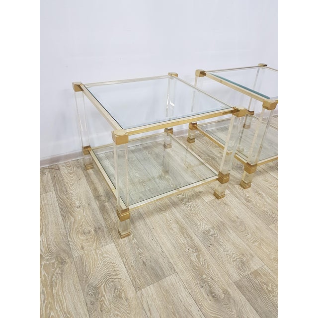 Hollywood Regency Tables in Glass by P. Vandel, Paris, 1970s, Set of 2 For Sale - Image 16 of 18